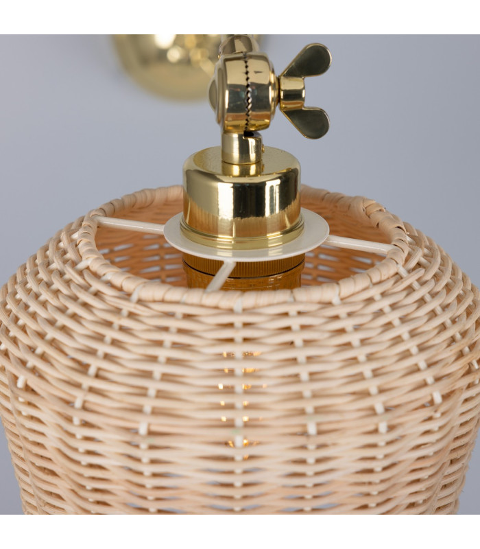Manila Rattan Small Wall Light Polished Brass-4