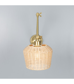 Manila Rattan Small Wall Light Satin Brass-2