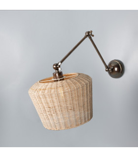 Manila Rattan Large Wall Light Antique Brass-1