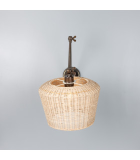 Manila Rattan Large Wall Light Antique Brass-2