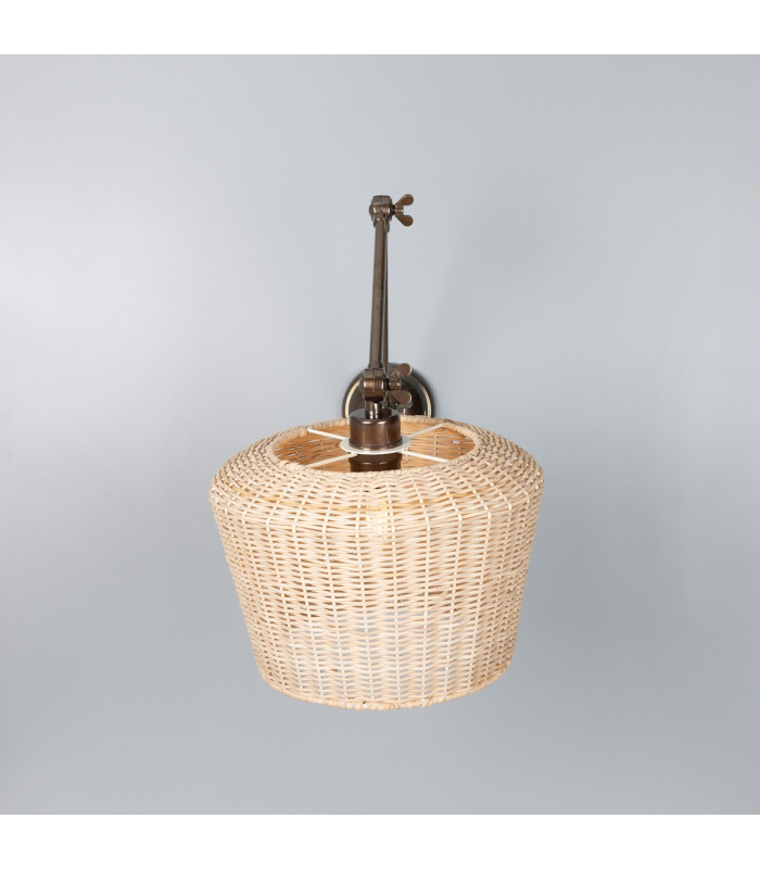 Manila Rattan Large Wall Light Antique Brass-2