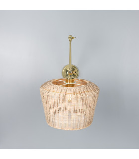 Manila Rattan Large Wall Light Polished Brass-2