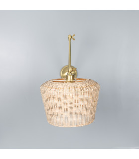 Manila Rattan Large Wall Light Satin Brass-2
