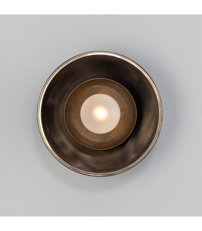 Marrakesh Wall Light Ant. Silver & Matte Black Frosted-2