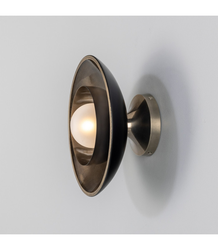 Marrakesh Wall Light Ant. Silver & Matte Black Frosted-3