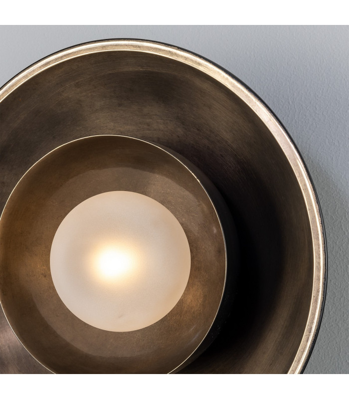 Marrakesh Wall Light Ant. Silver & Matte Black Frosted-4