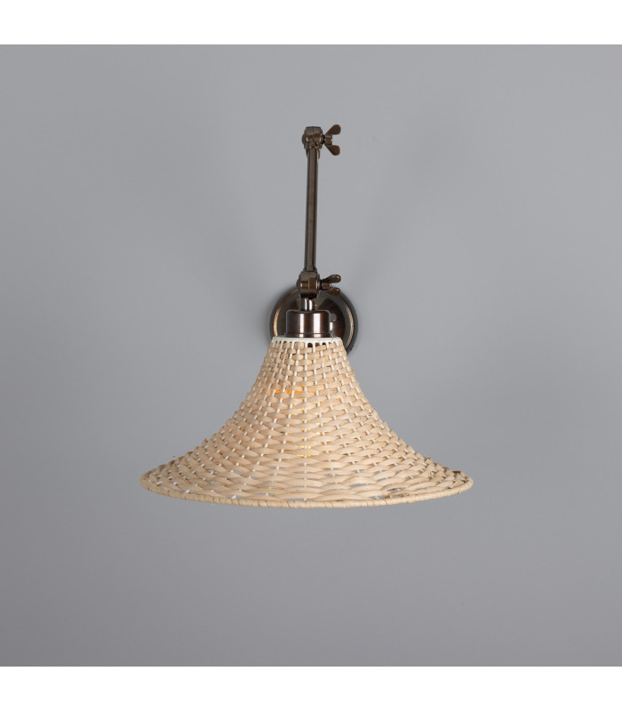Savannah Rattan Large Wall Light Antique Brass-2