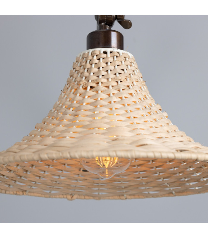 Savannah Rattan Large Wall Light Antique Brass-4