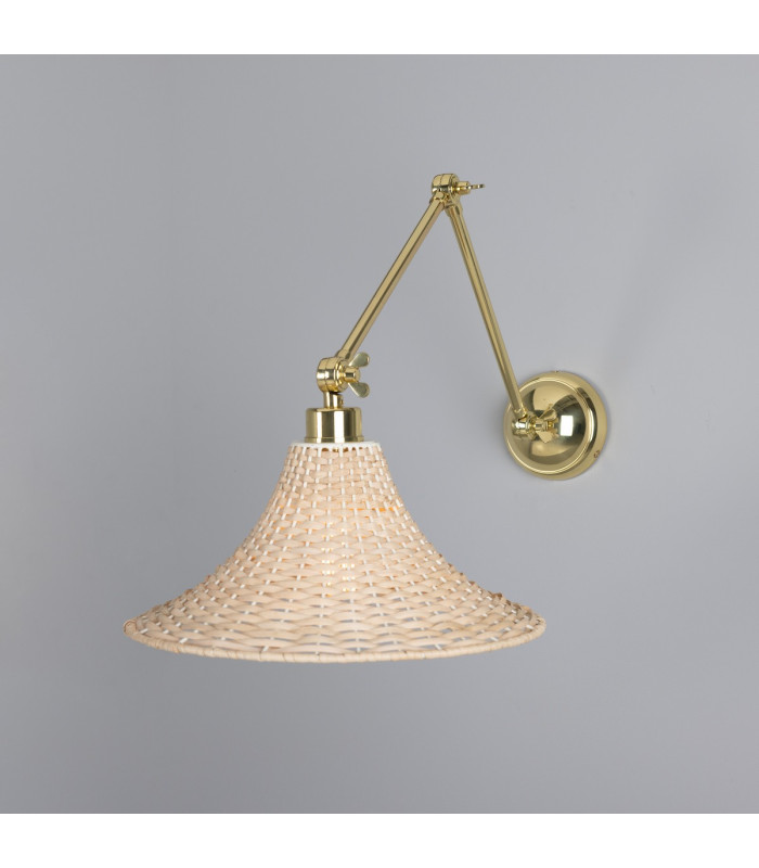 Savannah Rattan Large Wall Light Polished Brass-1