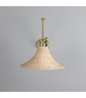 Savannah Rattan Large Wall Light Polished Brass-2