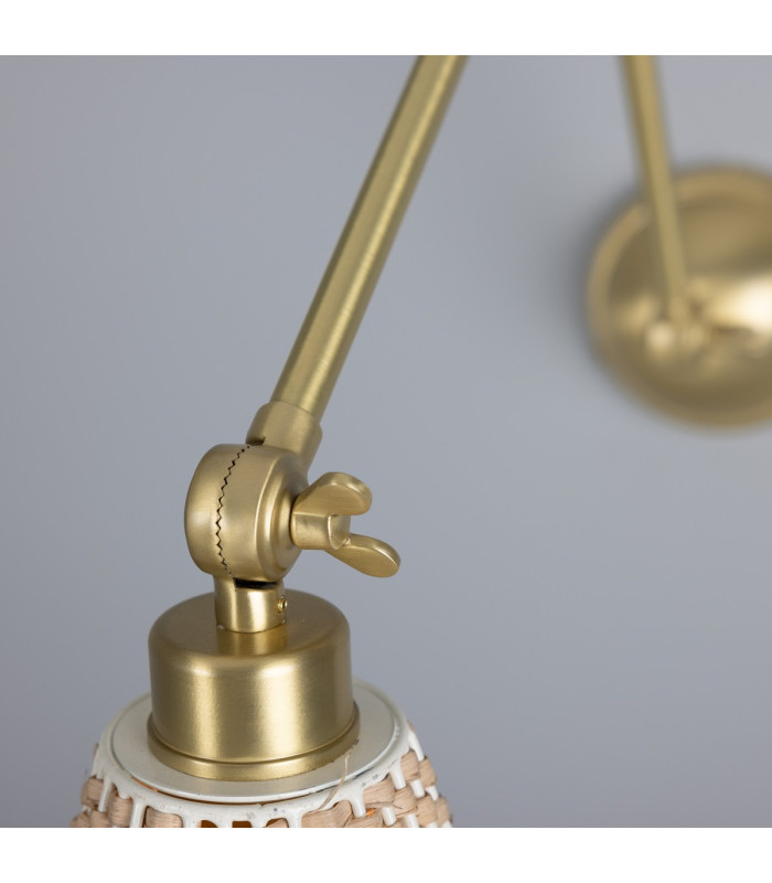 Savannah Rattan Large Wall Light Satin Brass-4