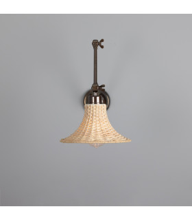 Savannah Rattan Small Wall Light Antique Brass-2