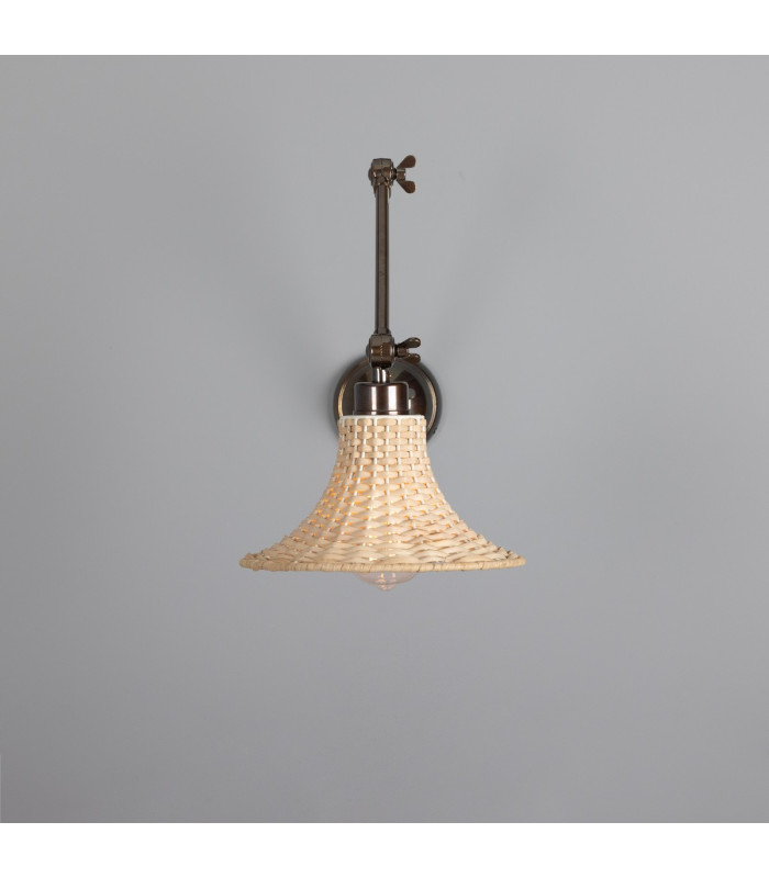 Savannah Rattan Small Wall Light Antique Brass-2