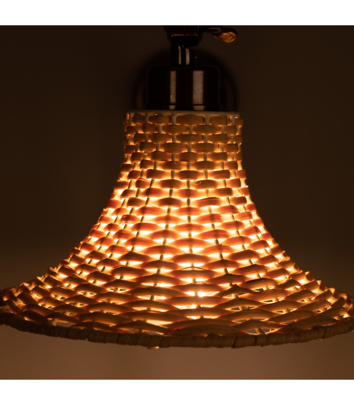 Savannah Rattan Small Wall Light Antique Brass-4