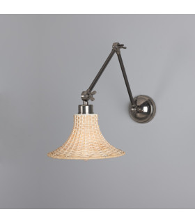 Savannah Rattan Small Wall Light Antique Silver-1