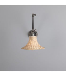 Savannah Rattan Small Wall Light Antique Silver-2