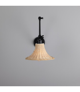 Savannah Rattan Small Wall Light Matte Black-2