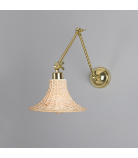 Savannah Rattan Small Wall Light Polished Brass-1