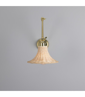 Savannah Rattan Small Wall Light Polished Brass-2