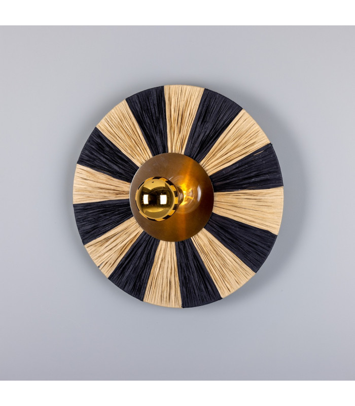 Vernon Raffia Wall Light Antique Brass-1