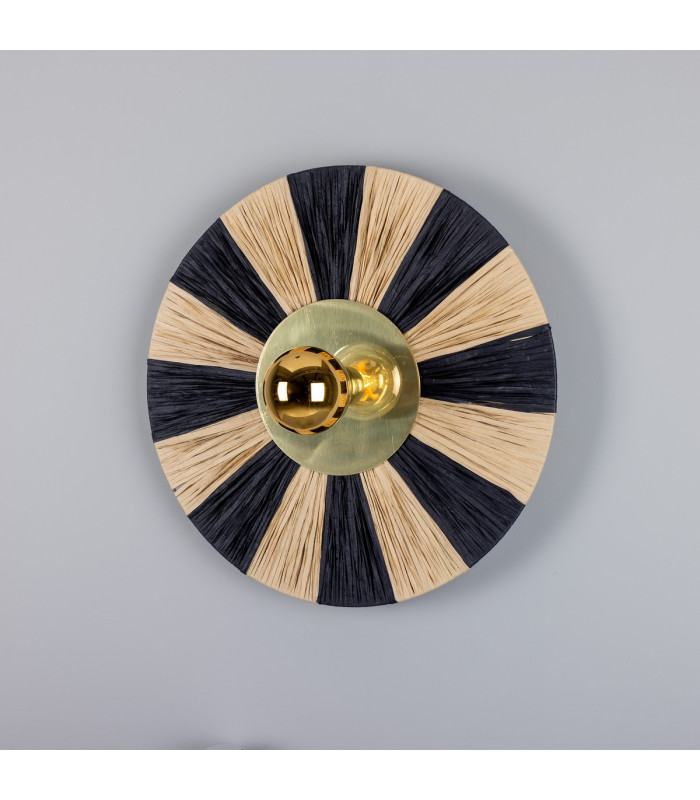 Vernon Raffia Wall Light Polished Brass-1