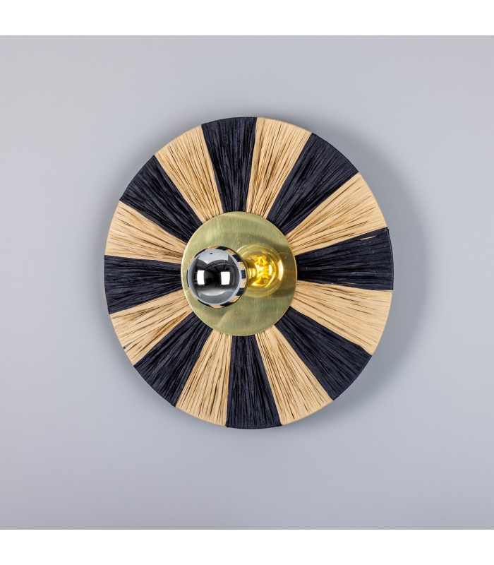 Vernon Raffia Wall Light Polished Brass-2