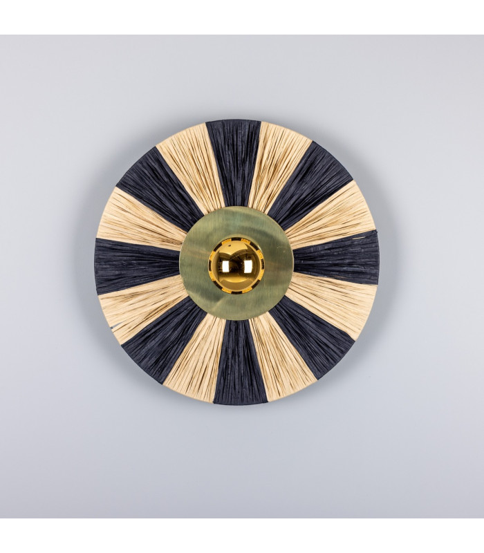 Vernon Raffia Wall Light Polished Brass-3