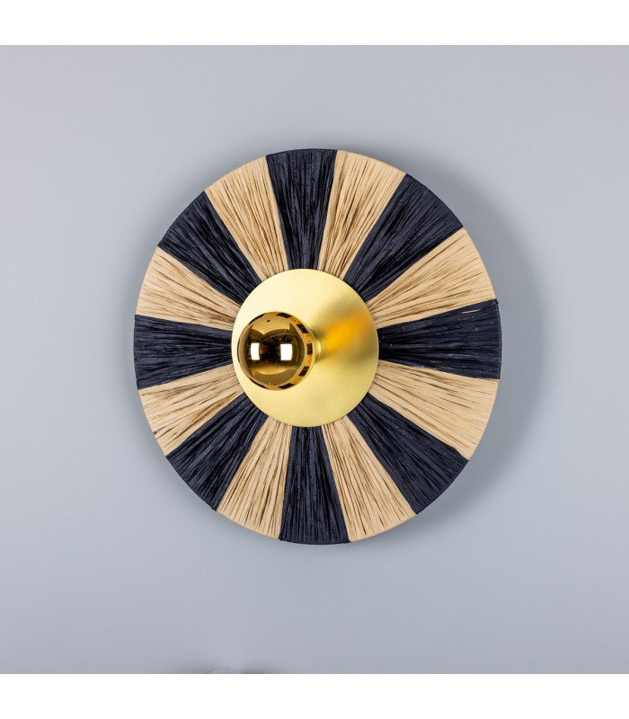 Vernon Raffia Wall Light Satin Brass-1