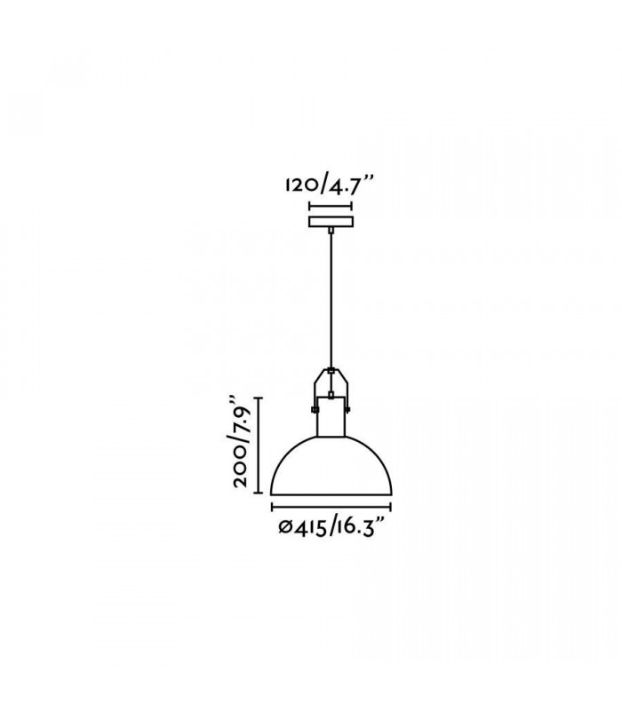 Dome Suspension Pendant White E27 40W - 2