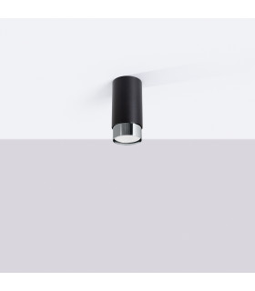Nero Modern Surface Mounted Ceiling Lamp Small Black Chrome-2