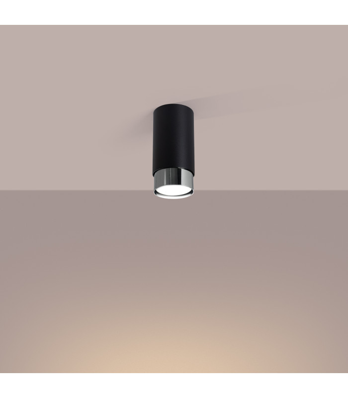 Nero Modern Surface Mounted Ceiling Lamp Small Black Chrome-3