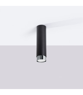 Nero Modern Surface Mounted Ceiling Lamp Large Black Chrome-2