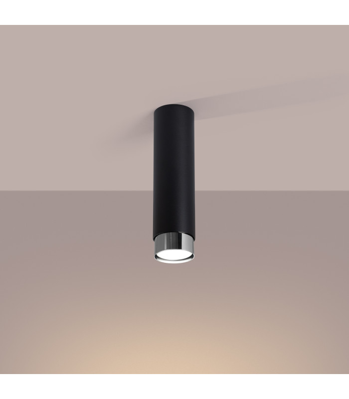 Nero Modern Surface Mounted Ceiling Lamp Large Black Chrome-3