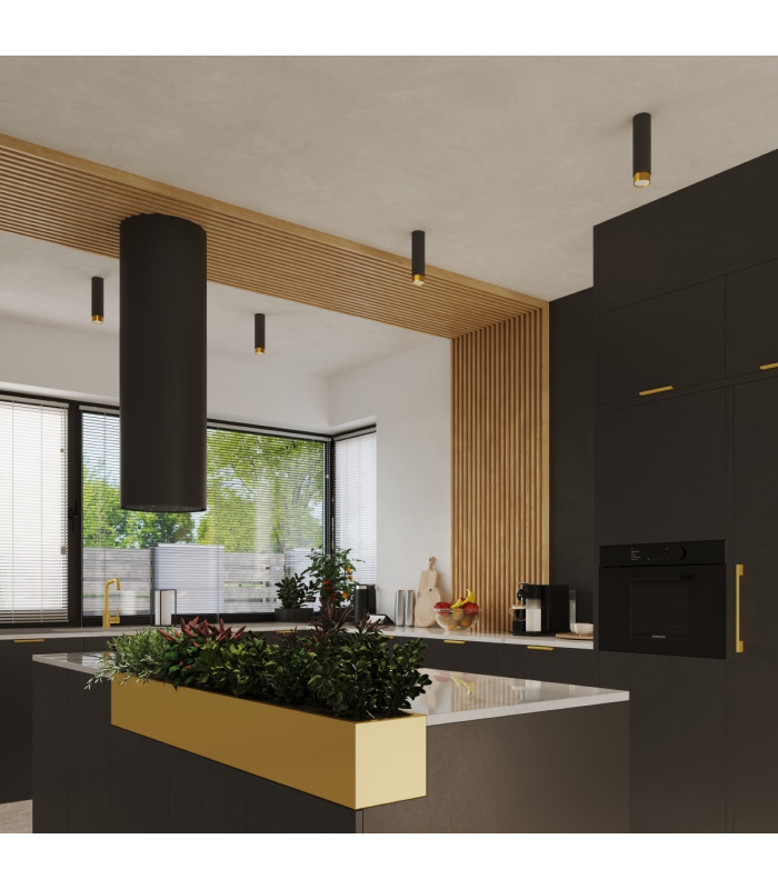 Nero Modern Surface Mounted Ceiling Lamp Small Black Gold-9