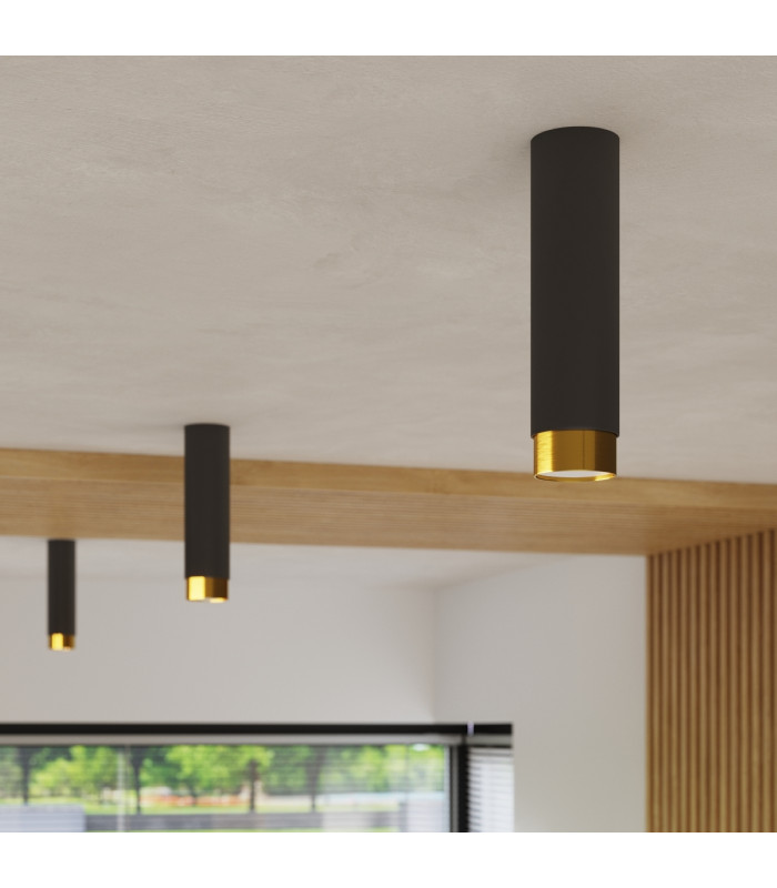 Nero Modern Surface Mounted Ceiling Lamp Small Black Gold-10