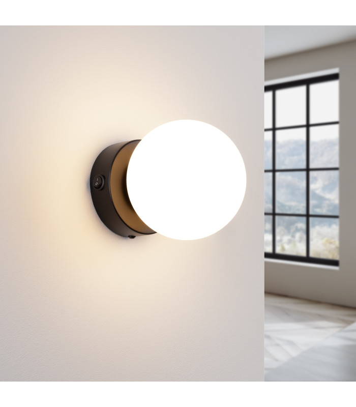 Yoli Modern Globe Wall Lamp Black-3