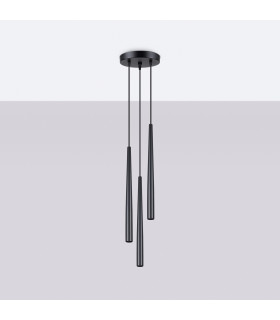 Bliss Modern Cluster Drop Pendant Lamppedant Lamp Bliss 3 Light Black-2