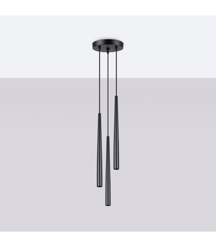 Bliss Modern Cluster Drop Pendant Lamppedant Lamp Bliss 3 Light Black-2