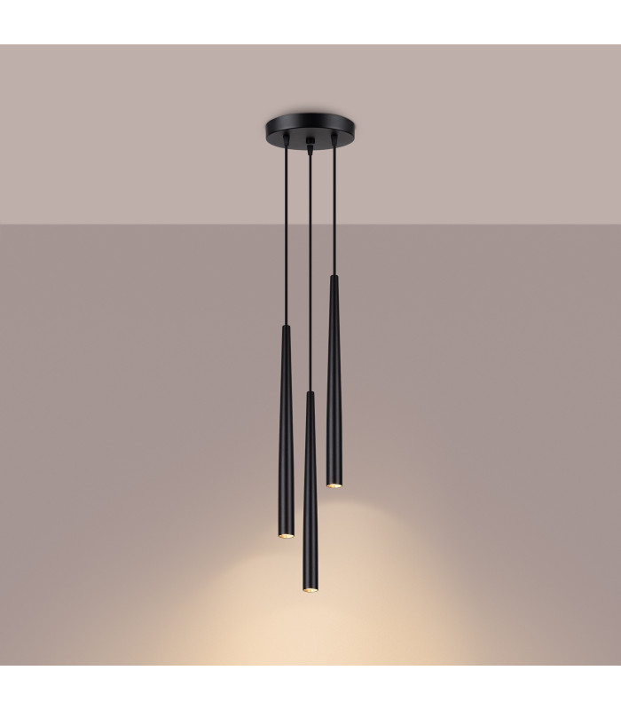 Bliss Modern Cluster Drop Pendant Lamppedant Lamp Bliss 3 Light Black-3