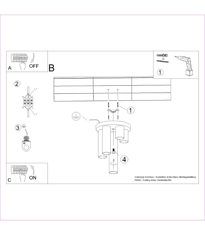 Lagos Modern Ceiling Lamp 5 Light White-9