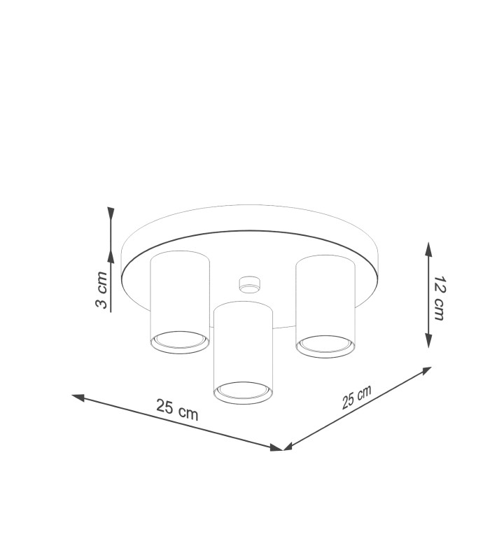 Lagos Modern Ceiling Lamp 3 Light Black-8