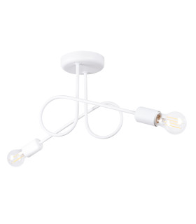 Loop Minimalist Semi Flush Ceiling 2 Light White-1