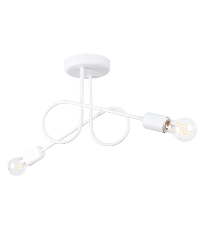 Loop Minimalist Semi Flush Ceiling 2 Light White-1