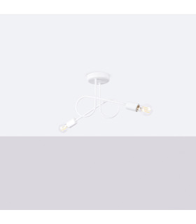 Loop Minimalist Semi Flush Ceiling 2 Light White-2