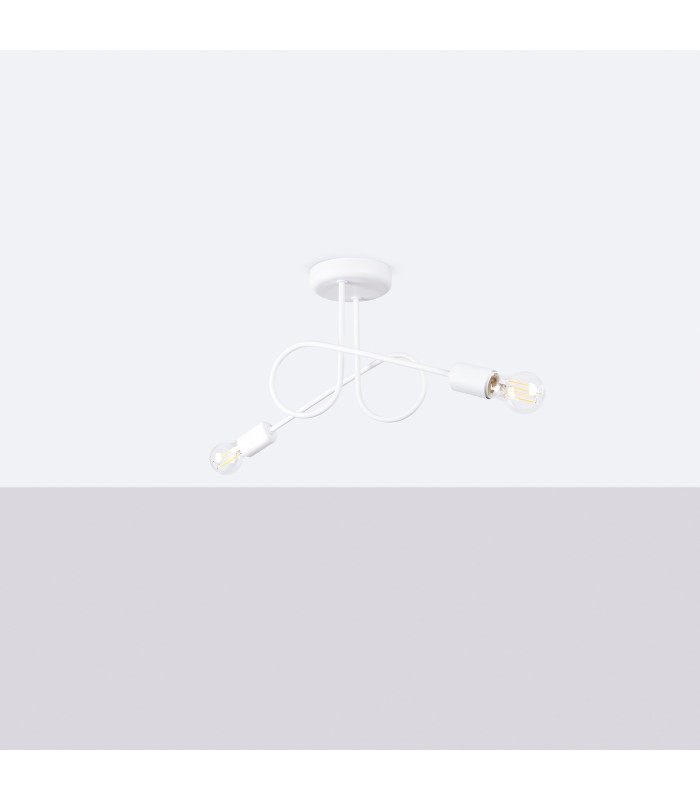 Loop Minimalist Semi Flush Ceiling 2 Light White-2