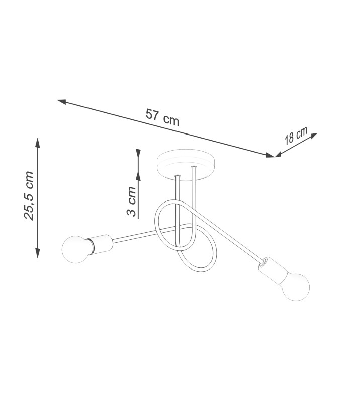 Loop Minimalist Semi Flush Ceiling 2 Light White-9