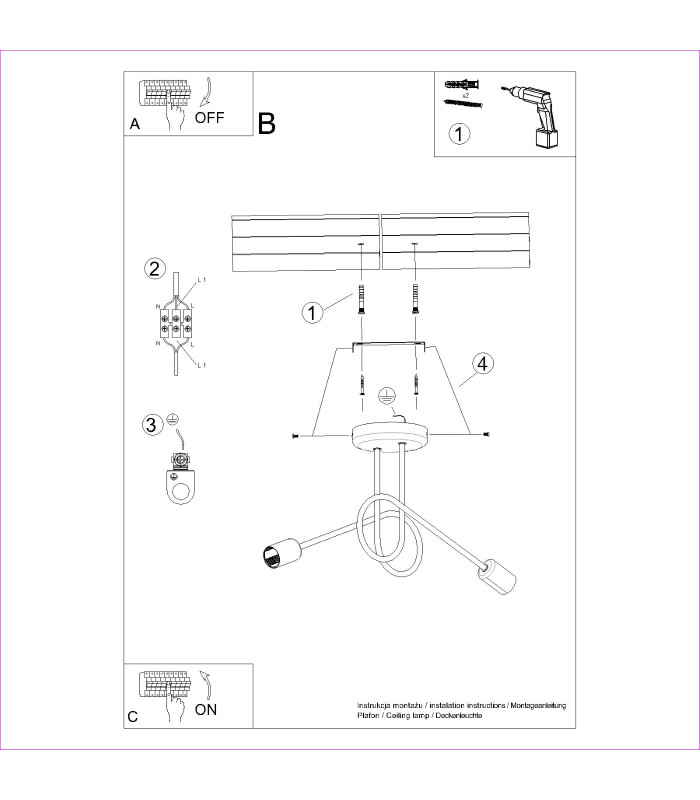 Loop Minimalist Semi Flush Ceiling 2 Light White-10