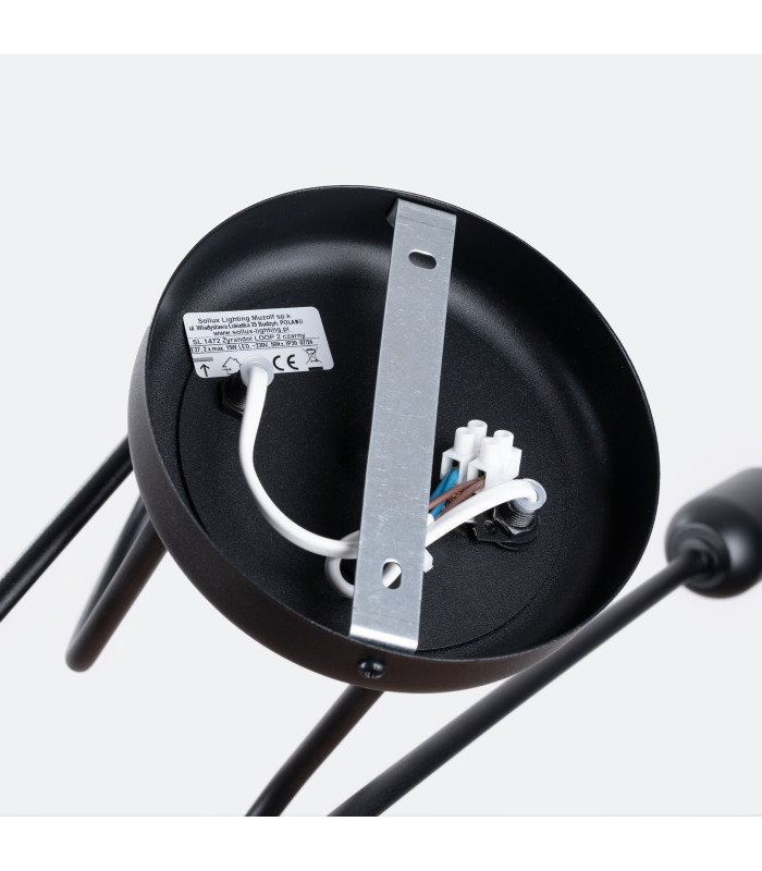 Loop Minimalist Semi Flush Ceiling 2 Light Black-4