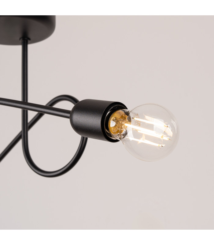 Loop Minimalist Semi Flush Ceiling 2 Light Black-6
