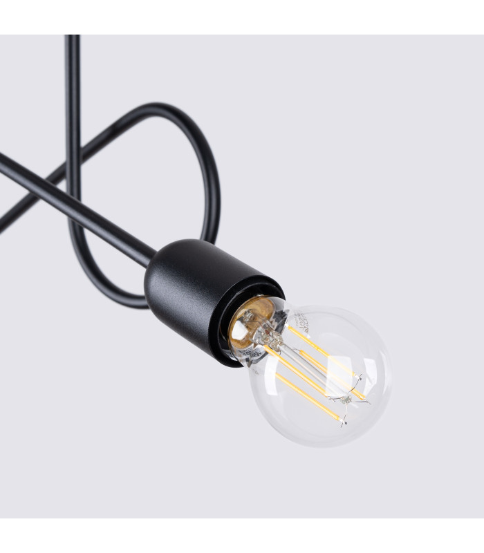 Loop Minimalist Semi Flush Ceiling 2 Light Black-7